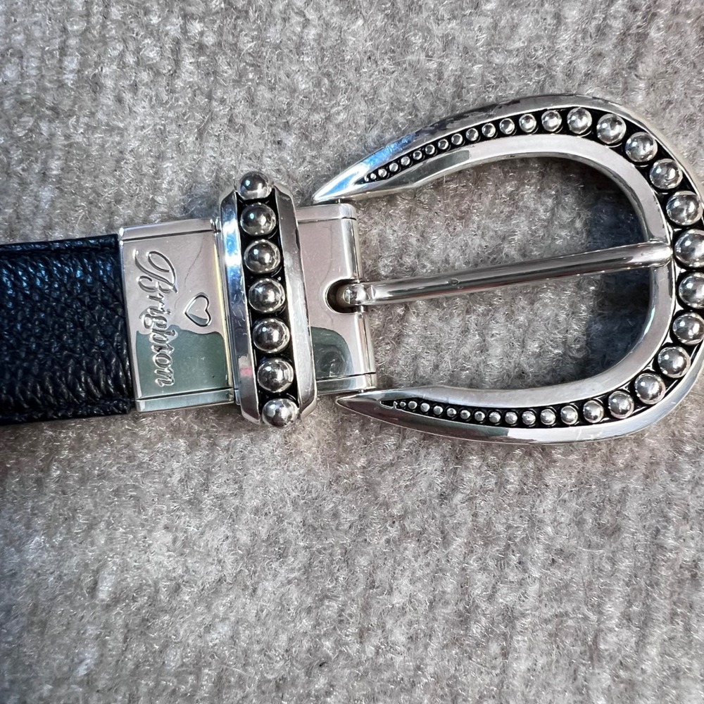 Brighton Really Tough Reversible Belt Women S Black Gray Leather B40593